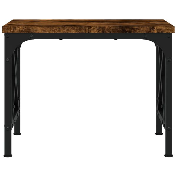 vidaXL Support d'imprimante ch&ecirc;ne fum&eacute; 40x30x31 cm bois d'ing&eacute;nierie
