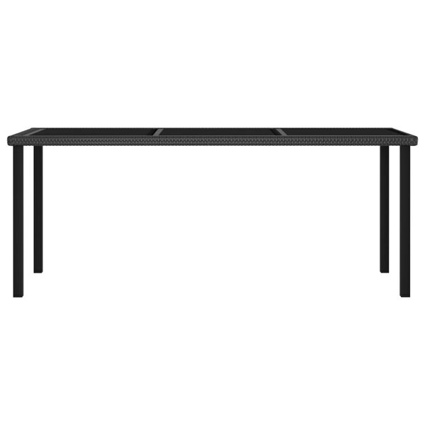 vidaXL Table à dîner de jardin Noir 180x70x73 cm Résine tressée