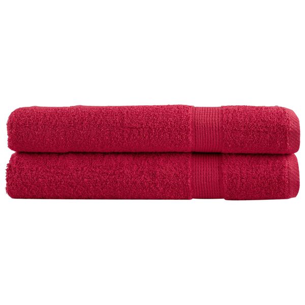 vidaXL Serviettes de qualit&eacute; sup&eacute;rieure SOLUND 2 pcs rouge 600 g/m&sup2;