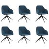 vidaXL Chaises &agrave; manger lot de 6 bleu velours