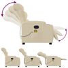 vidaXL Fauteuil inclinable de massage &eacute;lectrique cr&egrave;me tissu