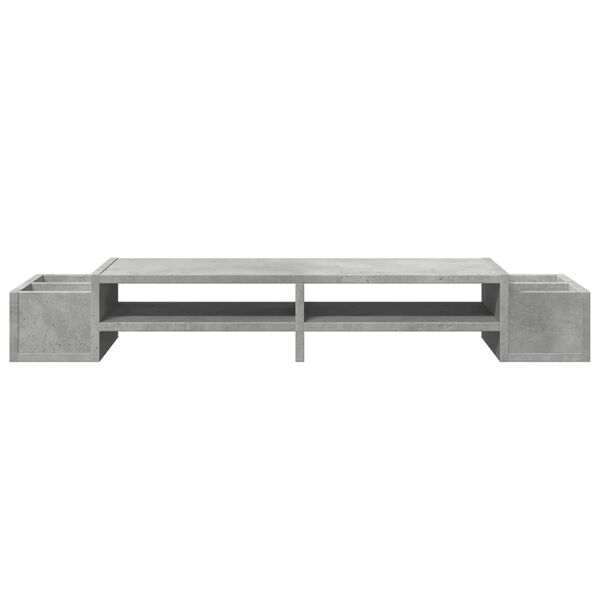 vidaXL Support de moniteur avec rangement gris b&eacute;ton bois d'ing&eacute;nierie