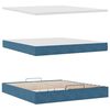 vidaXL Cadre de lit ottoman avec matelas bleu fonc&eacute; 200x200 cm velours