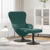 vidaXL Chaise &OElig;uf avec Pouf Vert fonc&eacute; Velours