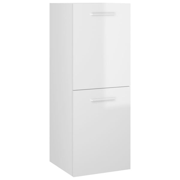 vidaXL Ensemble de meubles de salle de bain Blanc brillant Agglom&eacute;r&eacute;