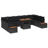 vidaXL Ensemble de canap&eacute; de jardin 11 pc Noir polyrotin