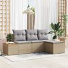 vidaXL Ensemble de canap&eacute; de jardin avec coussin 4 pcs Beige polyrotin