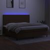 vidaXL Sommier &agrave; lattes de lit matelas et LED Marron fonc&eacute; 200x200 cm
