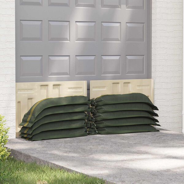 vidaXL Sacs de sable 10 pcs Vert fonc&eacute; 120 x 27 cm HDPE