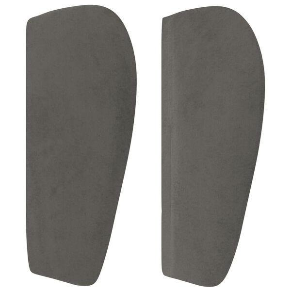 vidaXL T&ecirc;te de lit avec oreilles Gris fonc&eacute; 103x23x78/88 cm Velours