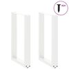 vidaXL Pieds de table &agrave; manger en U, 2 pi&egrave;ces, blanc, 50 x (72-73) cm, acier
