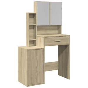 vidaXL Coiffeuse avec armoire ch&ecirc;ne sonoma 80x35x132 cm