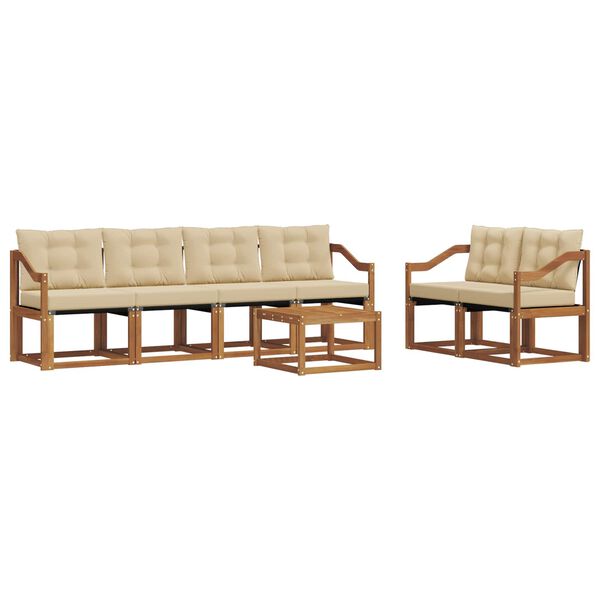 vidaXL Ensemble de canap&eacute;s d'ext&eacute;rieur 7 pcs Naturel et Beige