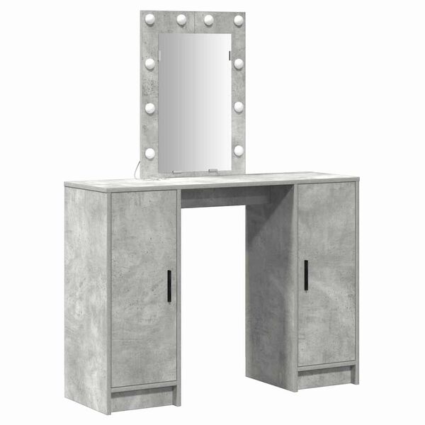 vidaXL Table de Toilette avec stockage Gris clair 102 x 33 x 135 cm