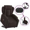 vidaXL Fauteuil inclinable de massage Marron fonc&eacute; Tissu