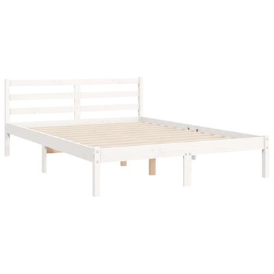 vidaXL Cadre de lit sans matelas blanc bois de pin massif