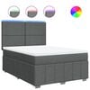 vidaXL Sommier &agrave; lattes de lit avec matelas Gris fonc&eacute; 140x190cm Tissu