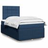 vidaXL Sommier &agrave; lattes de lit avec matelas Bleu 120x200 cm Tissu