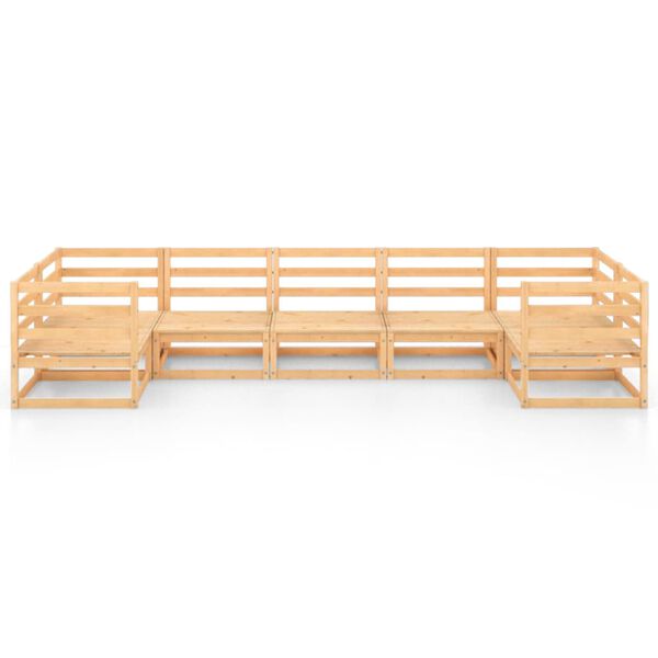 vidaXL Salon de jardin 7 pcs Bois de pin massif