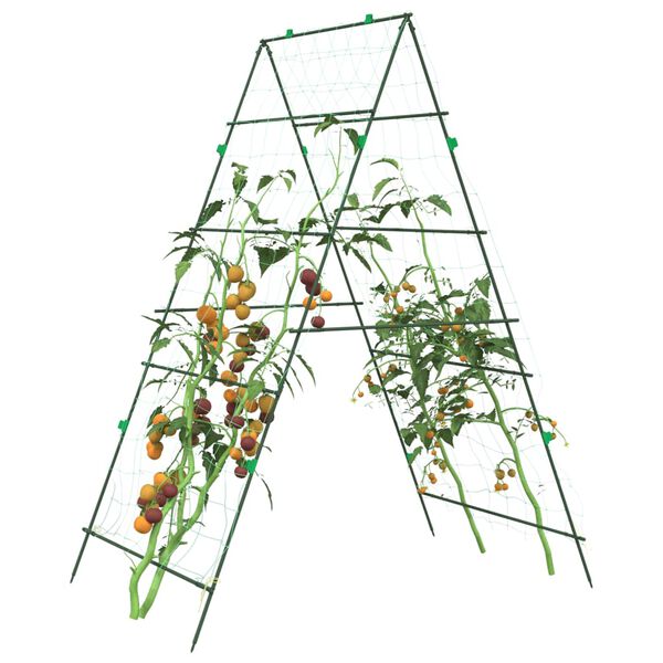 vidaXL Treillis de jardin pour plantes grimpantes 3 pcs forme A acier