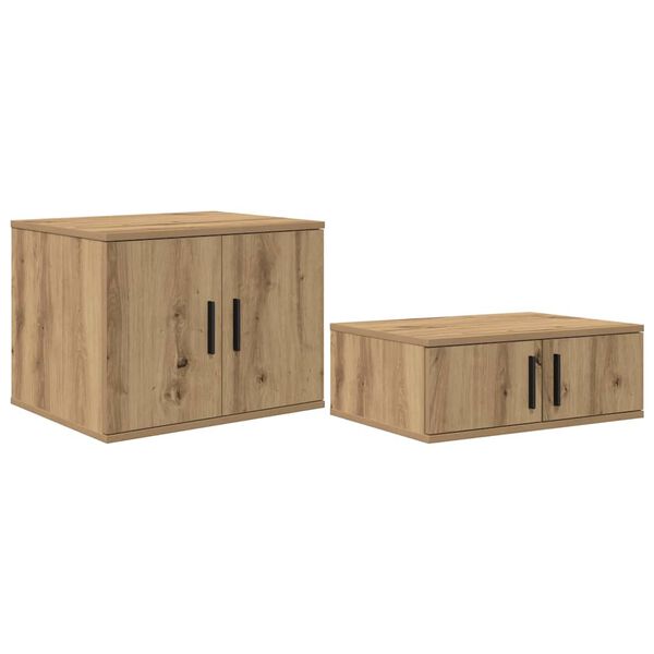 vidaXL Armoire de rangement 2 pcs Ch&ecirc;ne artisanal 118 x 41 x 40 cm