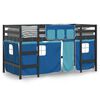 vidaXL Lit mezzanine enfants avec rideaux sans matelas bleu 90x200cm
