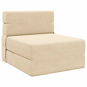 vidaXL Canap&eacute;-lit pliable Cr&egrave;me 70 x 72 x 60 cm Tissu