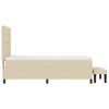 vidaXL Lit &agrave; ressorts avec matelas Cr&egrave;me 90 x 200 cm tissu