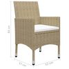 vidaXL Ensemble &agrave; manger de jardin 5 pcs Beige