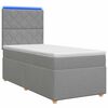 vidaXL Lit boxspring LED avec matelas Gris clair 90 x 190 cm Tissu