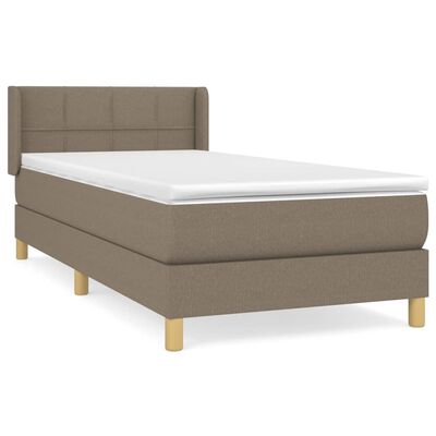 vidaXL Sommier à lattes de lit avec matelas Taupe 90x190 cm Tissu