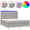 vidaXL Sommier &agrave; lattes de lit matelas et LED Gris clair 160x200 cm