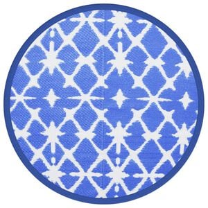 vidaXL Tapis d'ext&eacute;rieur ARAKIL bleu et blanc &Oslash;160 cm PP