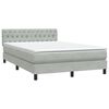 vidaXL Sommier &agrave; lattes de lit et matelas et LED gris clair 140x210cm velours