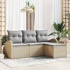 vidaXL Ensemble de canap&eacute; de jardin Beige polyrotin