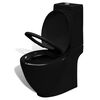 vidaXL Ensemble de toilette et bidet Céramique Noir