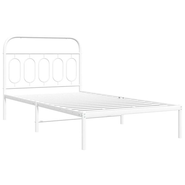 vidaXL Cadre de lit métal sans matelas et tête de lit blanc 100x200 cm