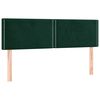 vidaXL T&ecirc;te de lit &agrave; LED Vert fonc&eacute; 144x5x78/88 cm Velours