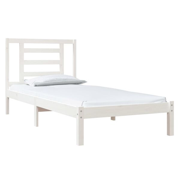 vidaXL Cadre de lit sans matelas blanc 90x190 cm bois de pin massif