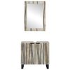 vidaXL Ensemble de mobilier de salle de bain avec &eacute;tag&egrave;re 2 pcs Blanc
