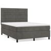 vidaXL Sommier &agrave; lattes de lit et matelas Gris fonc&eacute; 140x200cm Velours
