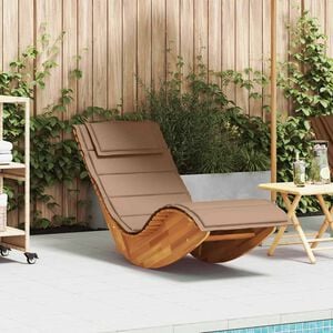 vidaXL Chaise longue &agrave; bascule avec coussin en bois d'acacia massif