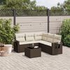 vidaXL Salon de jardin avec coussins 6 pcs marron r&eacute;sine tress&eacute;e