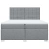 vidaXL Sommier &agrave; lattes de lit avec matelas Gris clair 200x200cm Tissu