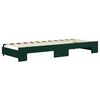 vidaXL Lit de jour avec gigogne sans matelas vert fonc&eacute; 80x200 cm