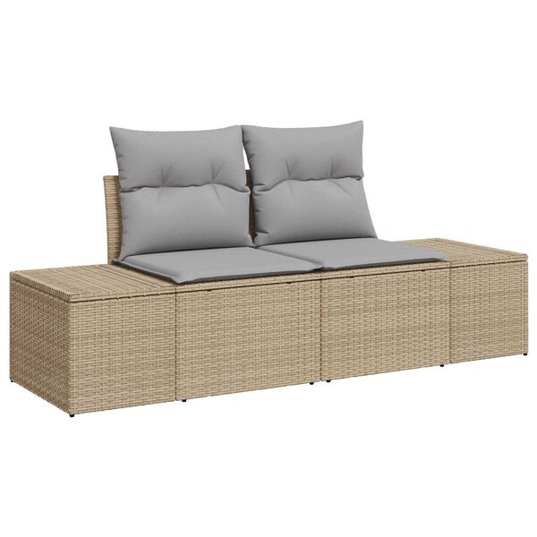 vidaXL Ensemble de canap&eacute; de jardin 7 pcs Beige et Gris clair