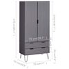 vidaXL Garde-robe New York Gris Bois de pin massif