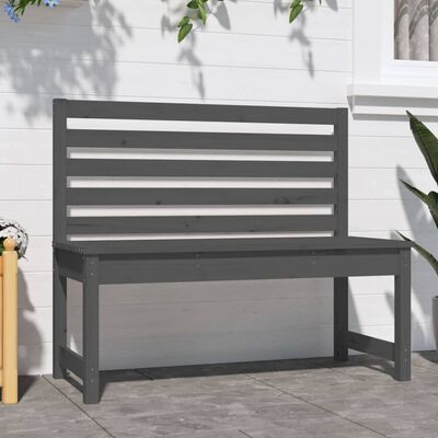 vidaXL Banc de jardin gris 109 cm bois massif de pin