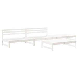 vidaXL Salon de jardin 4 pcs blanc bois de pin massif