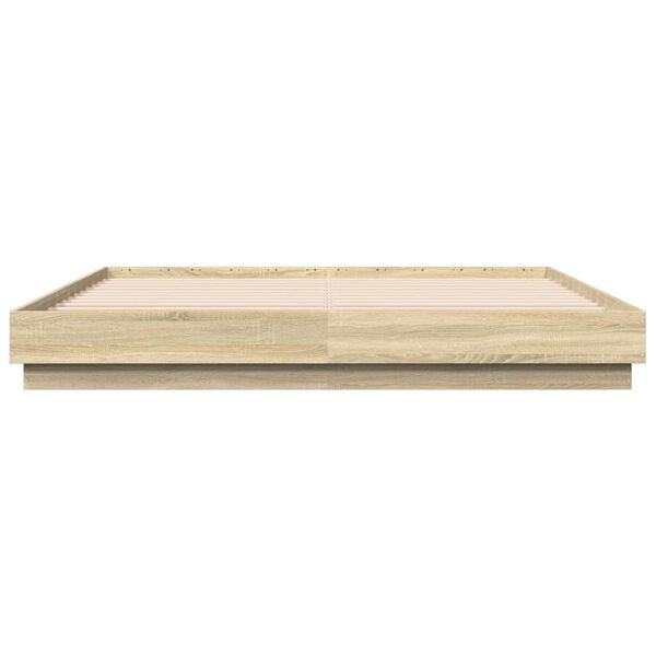 vidaXL Cadre de lit sans matelas ch&ecirc;ne sonoma 200x200 cm